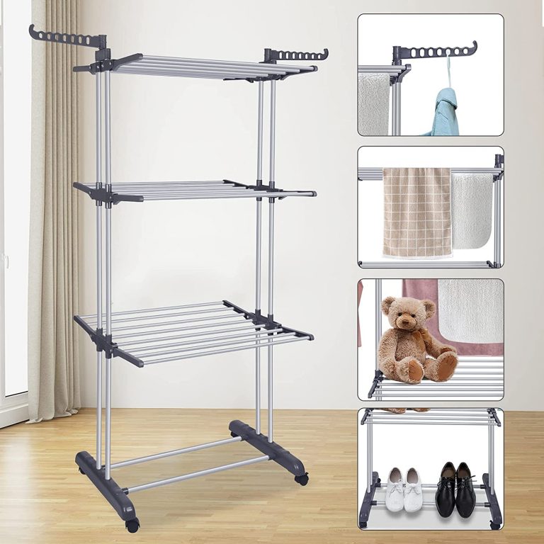 Smartware Clothes Drying Rack Folding Clothes Rail 3 Tier Clothes ...