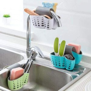 Kitchen Tools Kitchen Sink Saddle Style Double Silicone Sponge Holder Sink  Rack Storage Organizer Soap Kitchen Gadgets Dish Kitchen Drain Bag