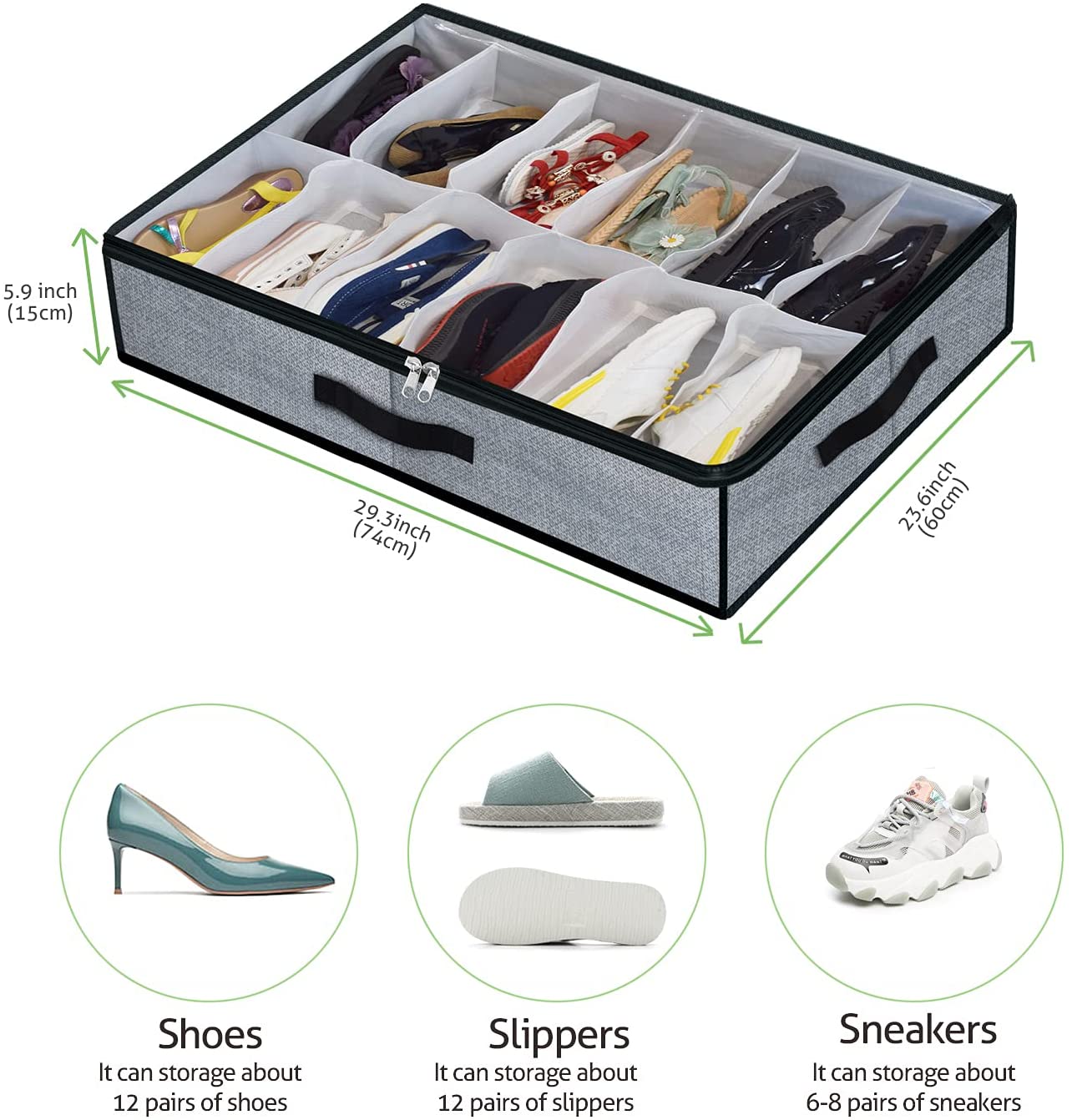 Under bed shoe sale storage for heels